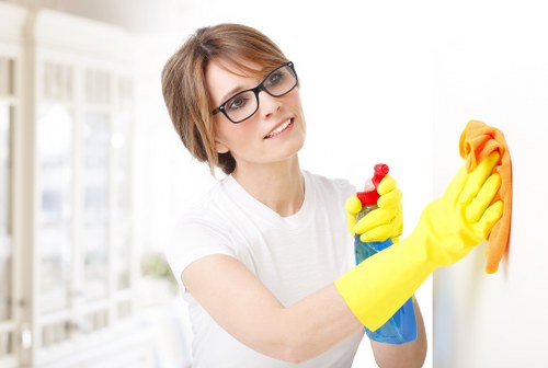 Local upholstery cleaning process on a fabric sofa