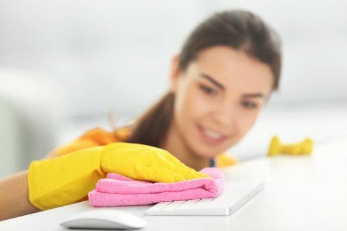 Carpet cleaning team restoring a clean and fresh interior floor
